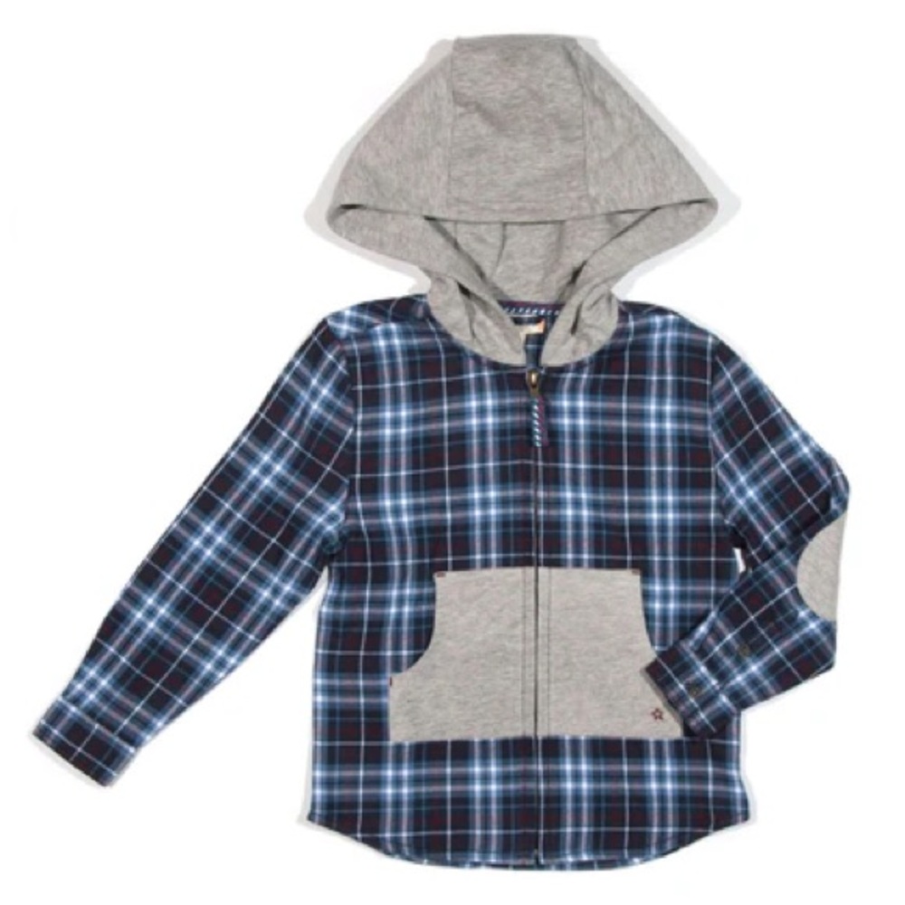 Egg New York Blue Flannel Emmet Hoodie 3T